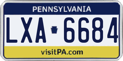 PA license plate LXA6684