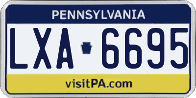 PA license plate LXA6695