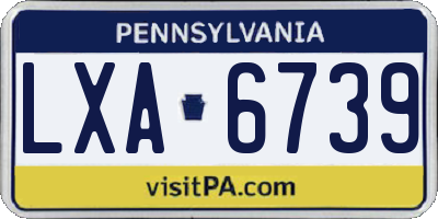 PA license plate LXA6739