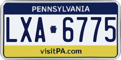 PA license plate LXA6775