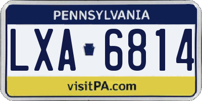 PA license plate LXA6814