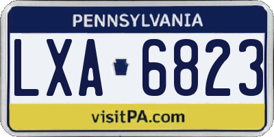 PA license plate LXA6823