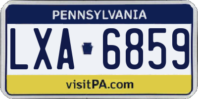 PA license plate LXA6859