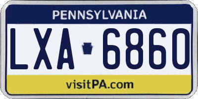 PA license plate LXA6860