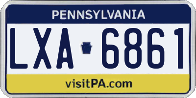 PA license plate LXA6861