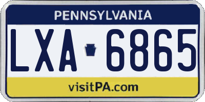 PA license plate LXA6865