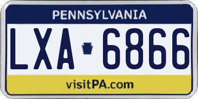PA license plate LXA6866