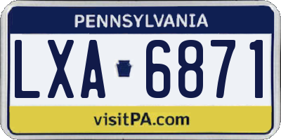 PA license plate LXA6871