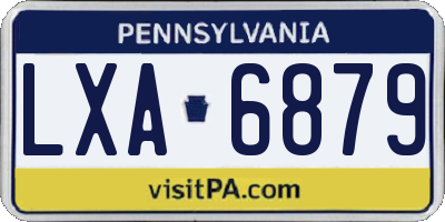 PA license plate LXA6879