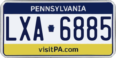 PA license plate LXA6885
