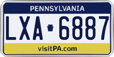 PA license plate LXA6887