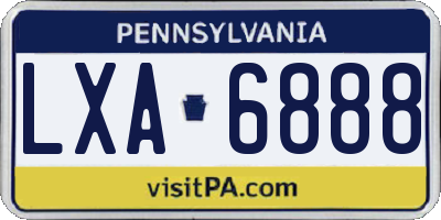PA license plate LXA6888