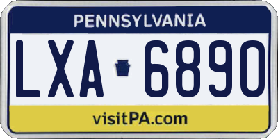 PA license plate LXA6890