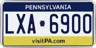 PA license plate LXA6900