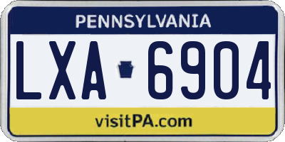 PA license plate LXA6904