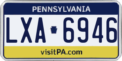 PA license plate LXA6946