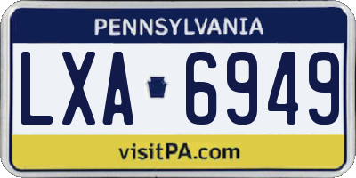 PA license plate LXA6949