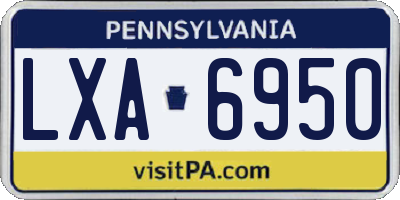 PA license plate LXA6950