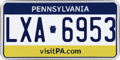 PA license plate LXA6953