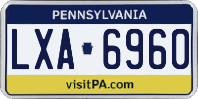 PA license plate LXA6960
