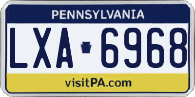 PA license plate LXA6968