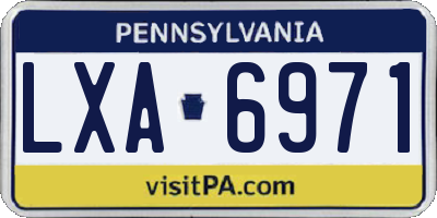 PA license plate LXA6971