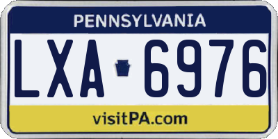 PA license plate LXA6976