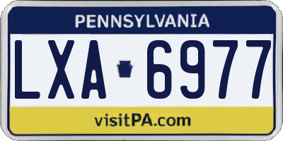 PA license plate LXA6977