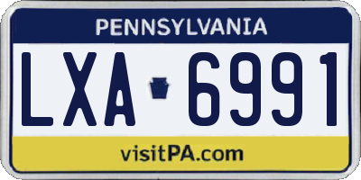 PA license plate LXA6991