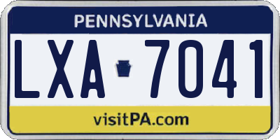 PA license plate LXA7041