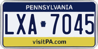 PA license plate LXA7045