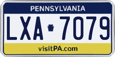 PA license plate LXA7079