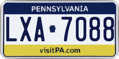 PA license plate LXA7088