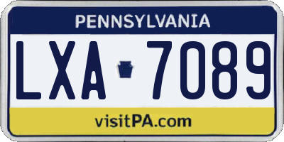 PA license plate LXA7089