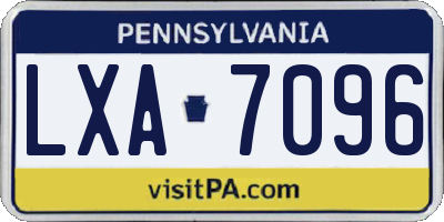 PA license plate LXA7096