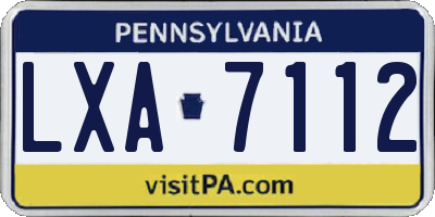 PA license plate LXA7112