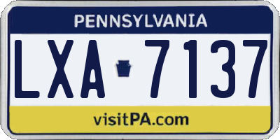 PA license plate LXA7137