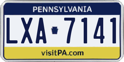 PA license plate LXA7141