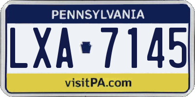 PA license plate LXA7145