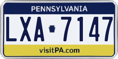 PA license plate LXA7147