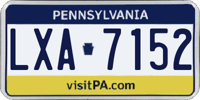 PA license plate LXA7152