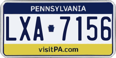 PA license plate LXA7156