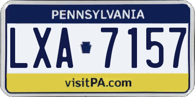 PA license plate LXA7157