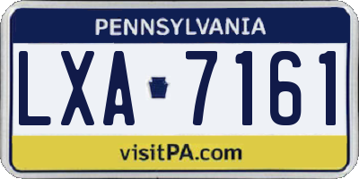 PA license plate LXA7161