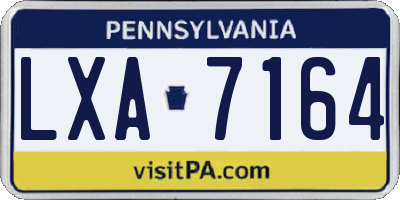 PA license plate LXA7164