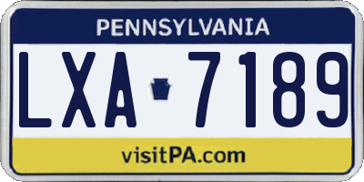 PA license plate LXA7189