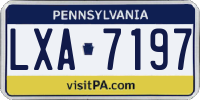 PA license plate LXA7197