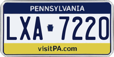 PA license plate LXA7220