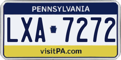 PA license plate LXA7272