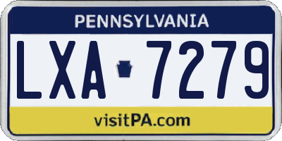 PA license plate LXA7279